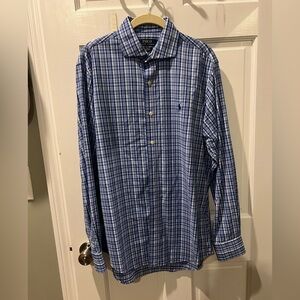 👔Ralph Lauren Blue and White Checkered Shirt